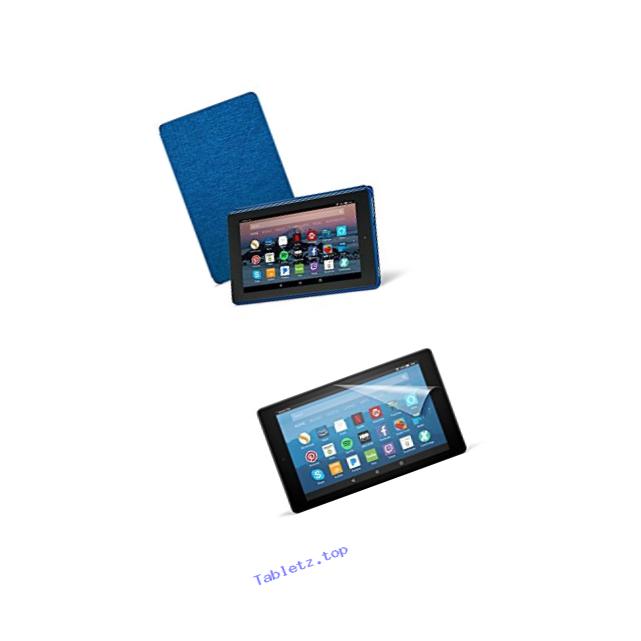 Amazon Cover (Marine Blue) and Screen Protector (Clear) for Fire HD 8 Tablet (7th Generation, 2017 Release)