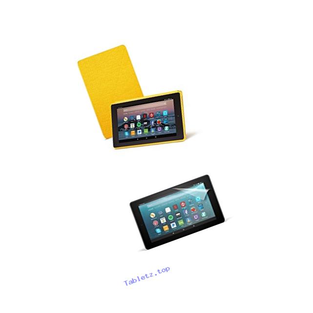 Amazon Cover (Canary Yellow) and Screen Protector (Clear) for Fire 7 Tablet (7th Generation, 2017 Release)