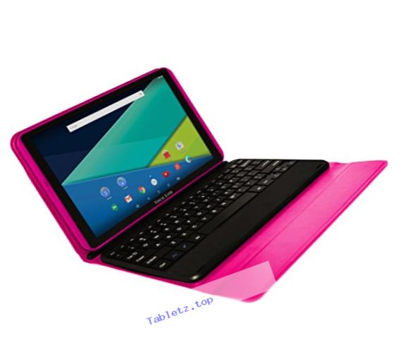 Prestige ELITE A10Qi [2-In-1] - 10.1-inch IPS INTEL AtomX3 QuadCore 16GB Android 5.1 Lollipop Tablet with Docking Keyboard included - Magenta