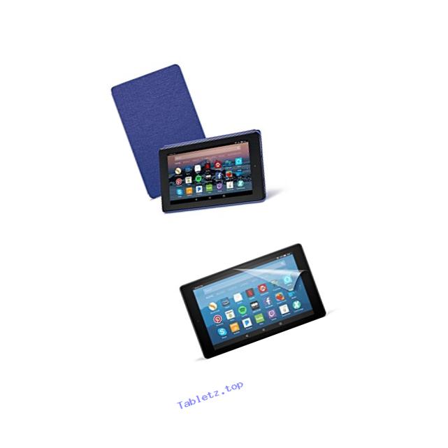 Amazon Cover (Cobalt Purple) and Screen Protector (Clear) for Fire HD 8 Tablet (7th Generation, 2017 Release)
