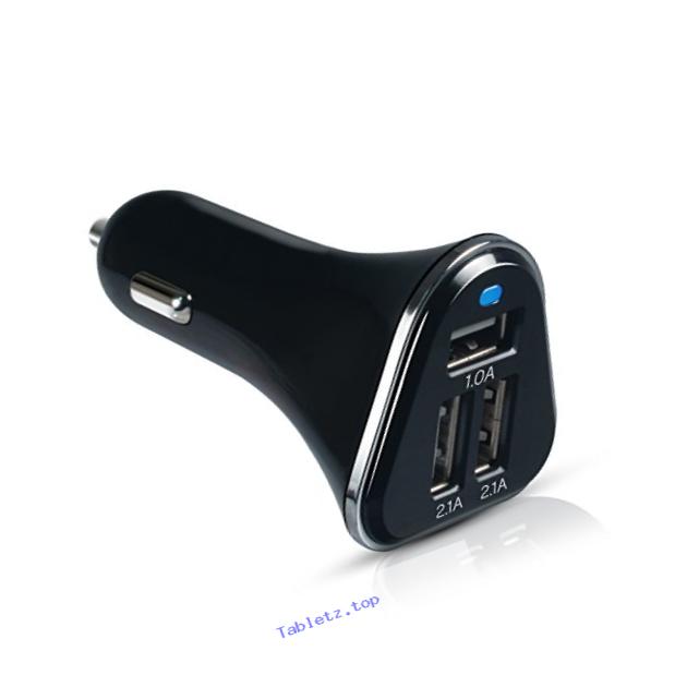 AT&T three USB ports 5.2 Amp USB car charger for iPhone, iPad, Samsung, & other - Black
