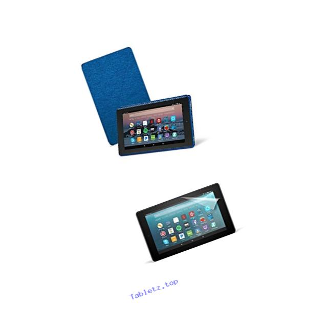 Amazon Cover (Marine Blue) and Screen Protector (Clear) for Fire 7 Tablet (7th Generation, 2017 Release)