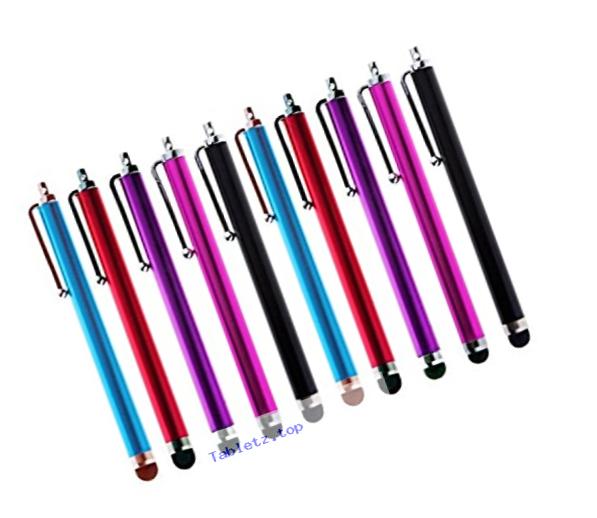 10 Pack of Pink, Blue, Purple, Red, Black Stylus Universal Touch Screen Capacitive Pen for Kindle Touch iPad 2, Iphone 4,4S,