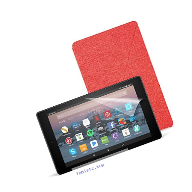 All-New Fire HD 8 Essentials Bundle with Fire HD 8 Tablet (32 GB, Black), Amazon Cover (Punch Red) and Screen Protector (Clear)