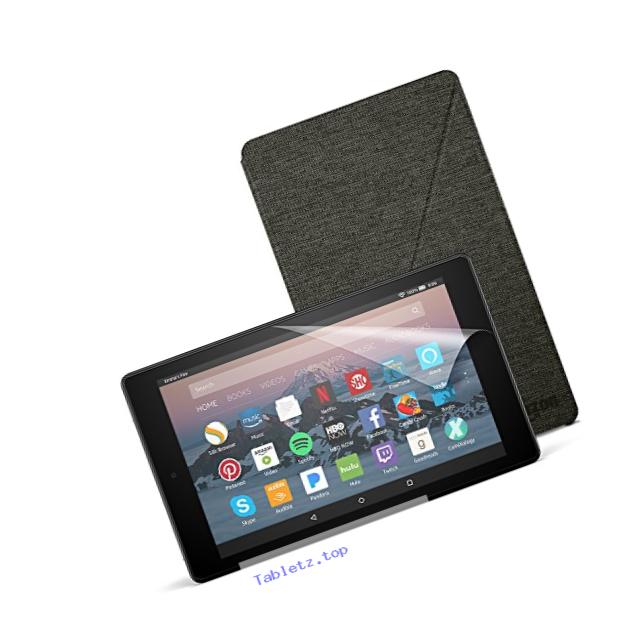 All-New Fire HD 8 Essentials Bundle with Fire HD 8 Tablet (16 GB, Black), Amazon Cover (Charcoal Black) and Screen Protector (Clear)